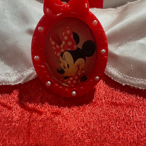 Disney Minnie‎ Mouse Girls Dress Costume Red Polka Dot Bow Halloween - Picture 6 of 10